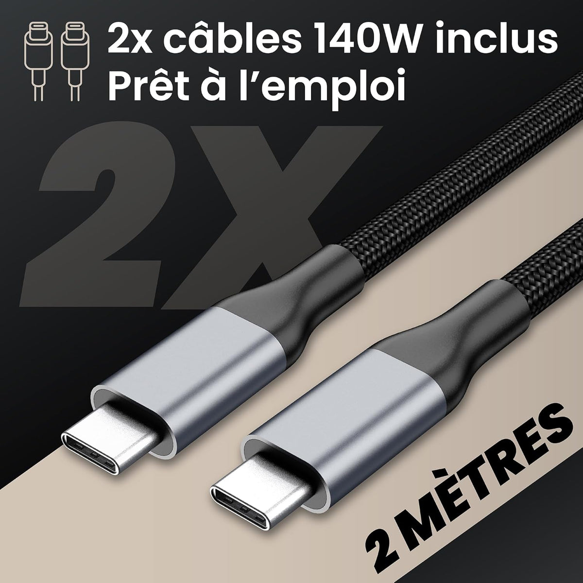 T'nB - Oplaadstation met 8 oplaadpoorten, PD 3.1-technologie, 380W, 6 USB-C-poorten en 2 USB-A-poorten, compact formaat - zwart