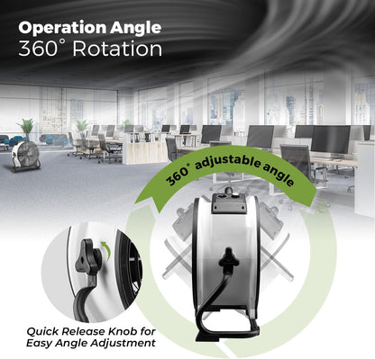 Industriële Luchtcirculator Wit – Luchtverplaatser, Vloerventilator, Circulatieventilator, Werkplaatsventilator – 4 Snelheidsstanden – Instelbare Draaihoek en 2400 CFM