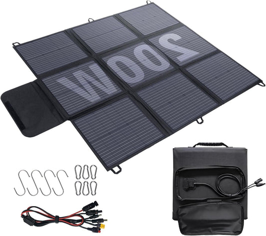 200W Opvouwbaar Zonnepaneel – Solar Charger – Draagbaar Zonnepaneel – Mobiele Zonne-energie – Camping Zonnepaneel – Hoge Efficiëntie 22% – IP67 Waterdicht & Stofdicht - QUORE