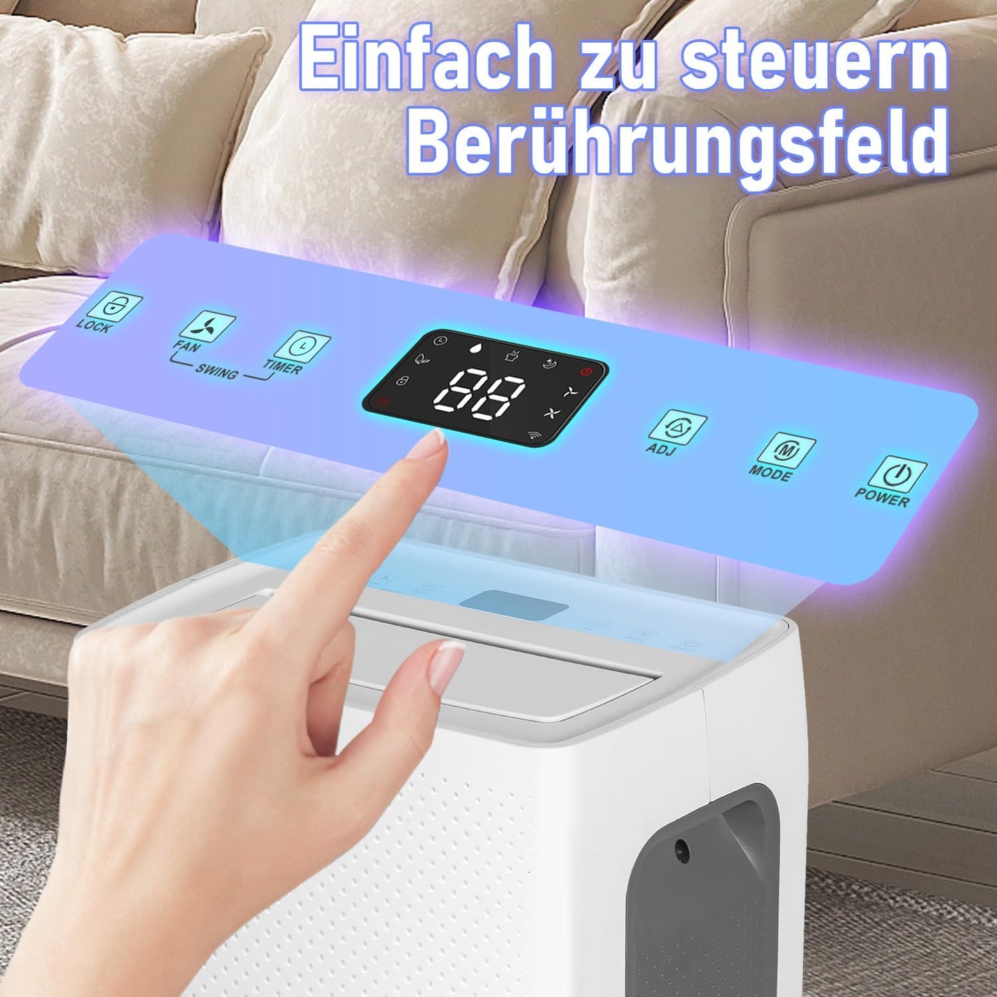 Luchtontvochtiger 26 liter in 24 uur, ontvochtigingscapaciteit: ca. 30 ~ 50 m², led-display met timerfunctie