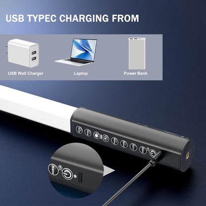 4 Stuks Led-Videolichtstaaf – Led Videolamp – Led Video Lichtstaaf – Rgb Videolicht – Handheld Fotografie Licht – 5000 mAh Accu – USB-C Opladen