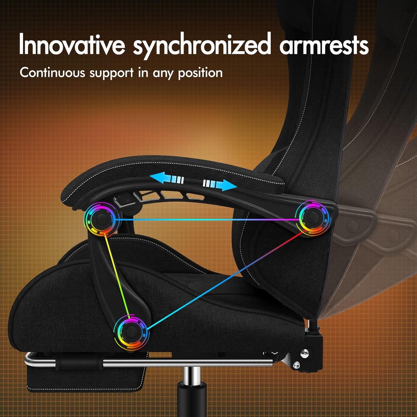 ALFORDSON Gaming Chair with Massage Lumbar Spinal Cushion, Ergonomic Gamer Racer Chair with Adjustable Backrest, Swivel Chair with Footrest, Height Adjustable, Black - QUORE