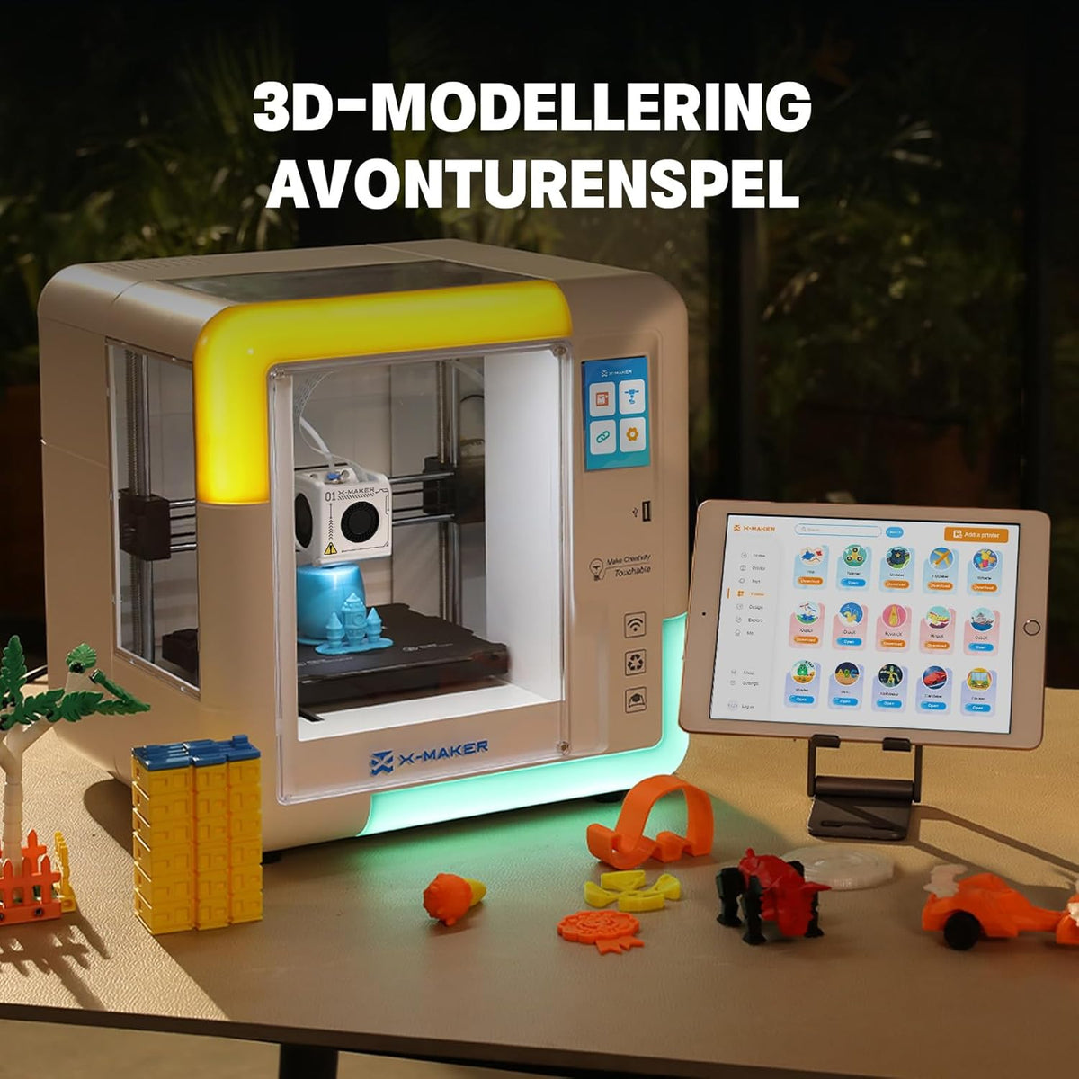 X‑Maker 3D-Printer met Ontwerpsoftware, AI-Ontwerpsoftware, Uitgebreide Printbibliotheek, Zelfontwikkelde App en 15 Ontwerpmodules
