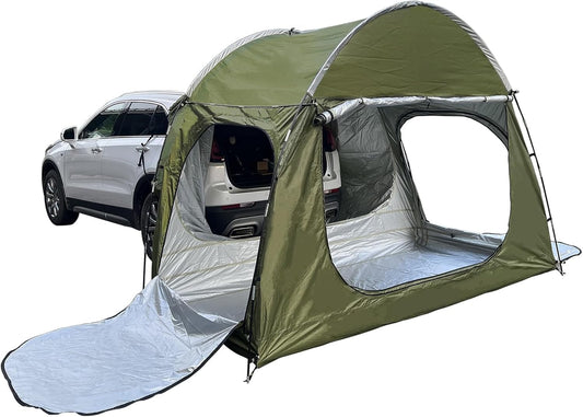 Auto achtertent voor 2-3 personen, met 3 grote kanalen, achtertent SUV zonwering, achtertent voor camping, waterdicht en duurzaam, voor zelfaandrijving/lange reizen