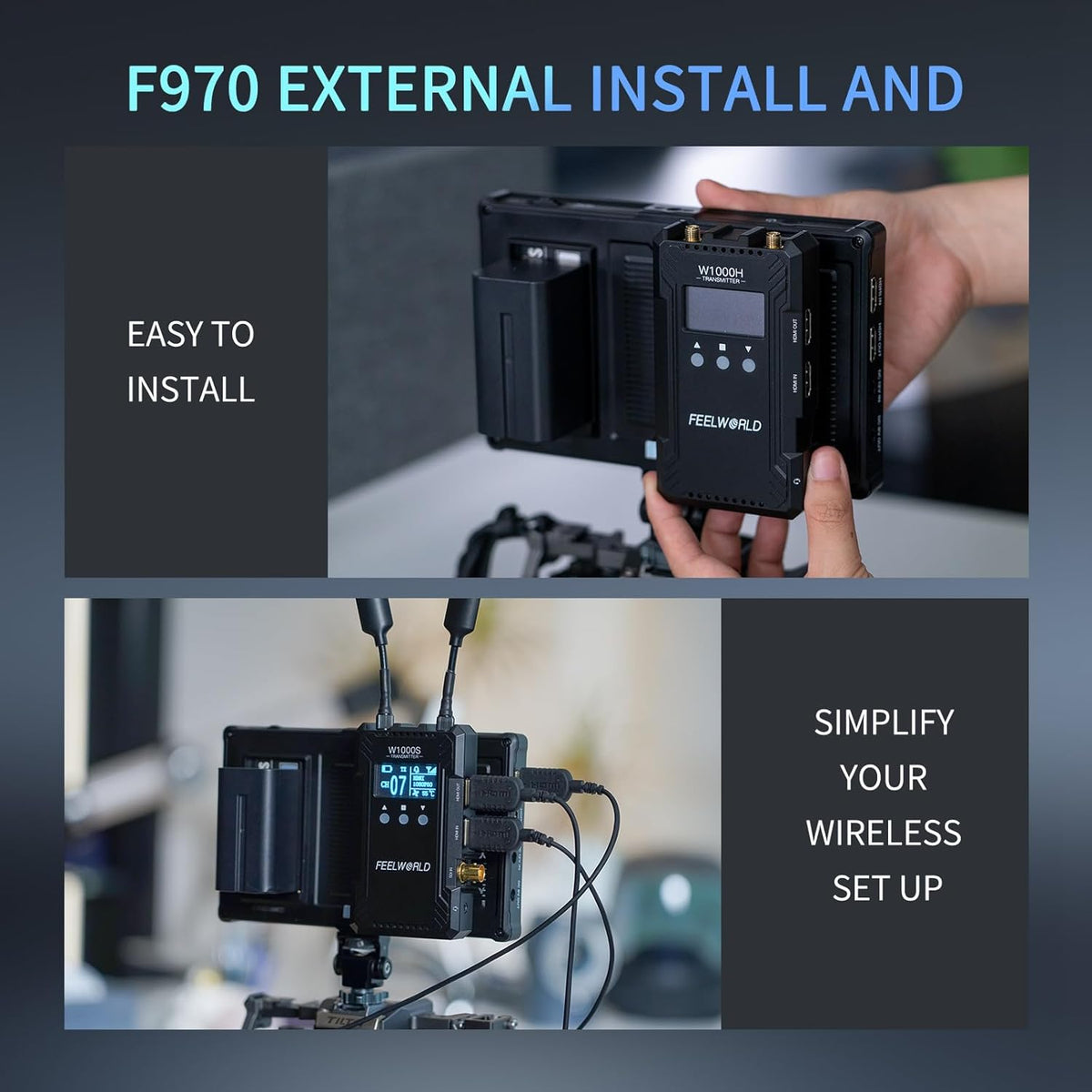 FEELWORLD F7 PLUS 7 Inch 1200Nit Camera Field Monitor 4K HDMI Touchscreen Camera Monitor met 4K HDMI2.0 In/Uitgang,1920x1080 IPS,3D LUT,HDR Golfvorm,Inclusief Oplaadbare F750 Batterij en Tas