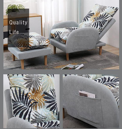 Relaxfauteuil – Verstelbare Fauteuil – Ligstoel – Sta-op Stoel – Relaxstoel – Met Voetenbank – 3 Verstelbare Posities – Draagkracht Tot 150 kg