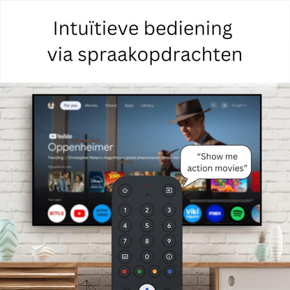 GX1 Android TV Box 4K Google TV 14 [4GB RAM & 32GB Opslag] – Mediaspeler Streaming met AI-Upscaling, HDR10+ & 3D Audio, WiFi 6, LAN, 2x USB