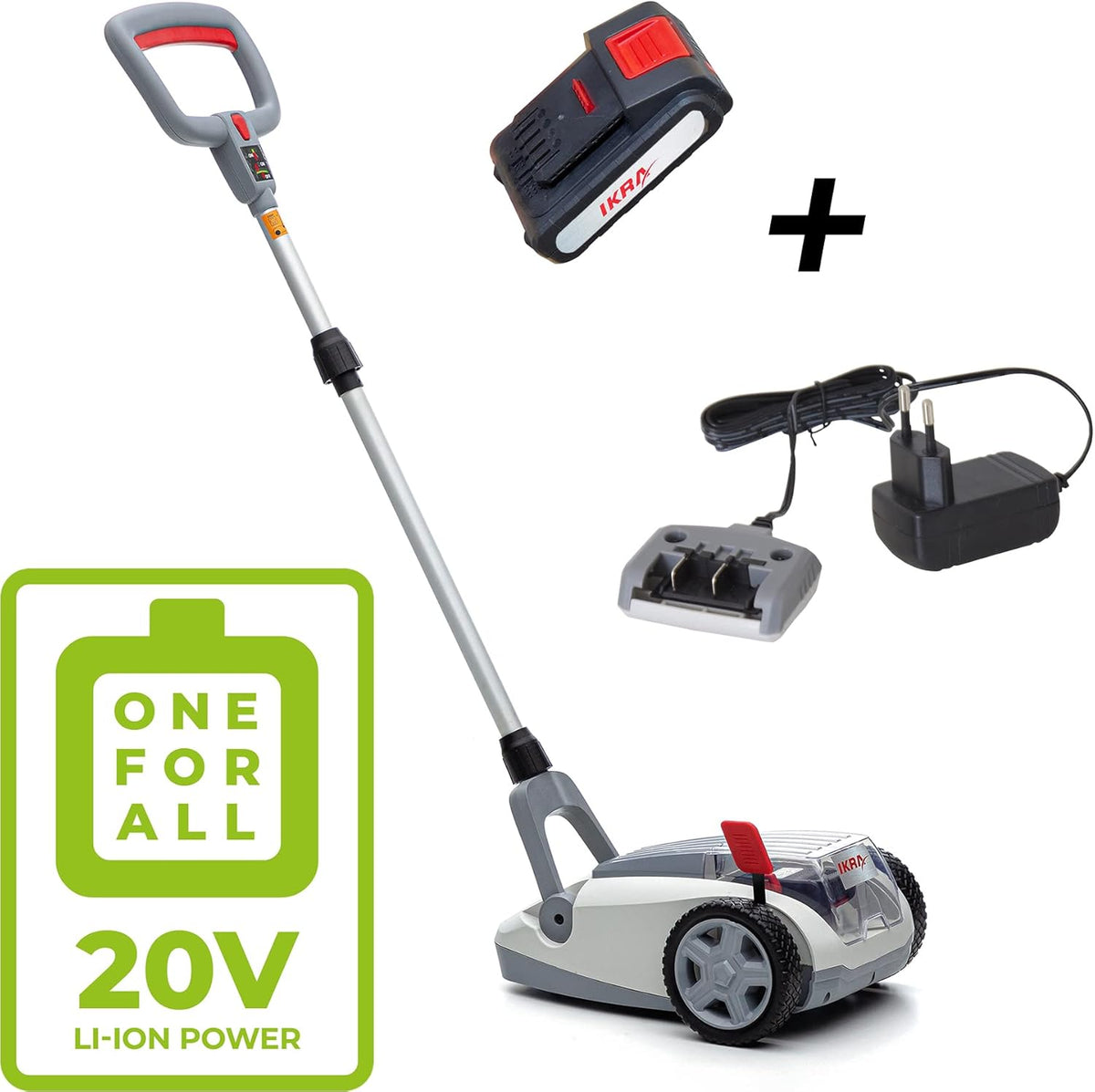 Accu Grasmaaier – Eenhands Maaier – Handgrasmaaier – Tuinmaaier – Loopmaaier – Mulchfunctie – Geschikt Tot 50 m² – 20V 2,0 Ah Accu Inclusief