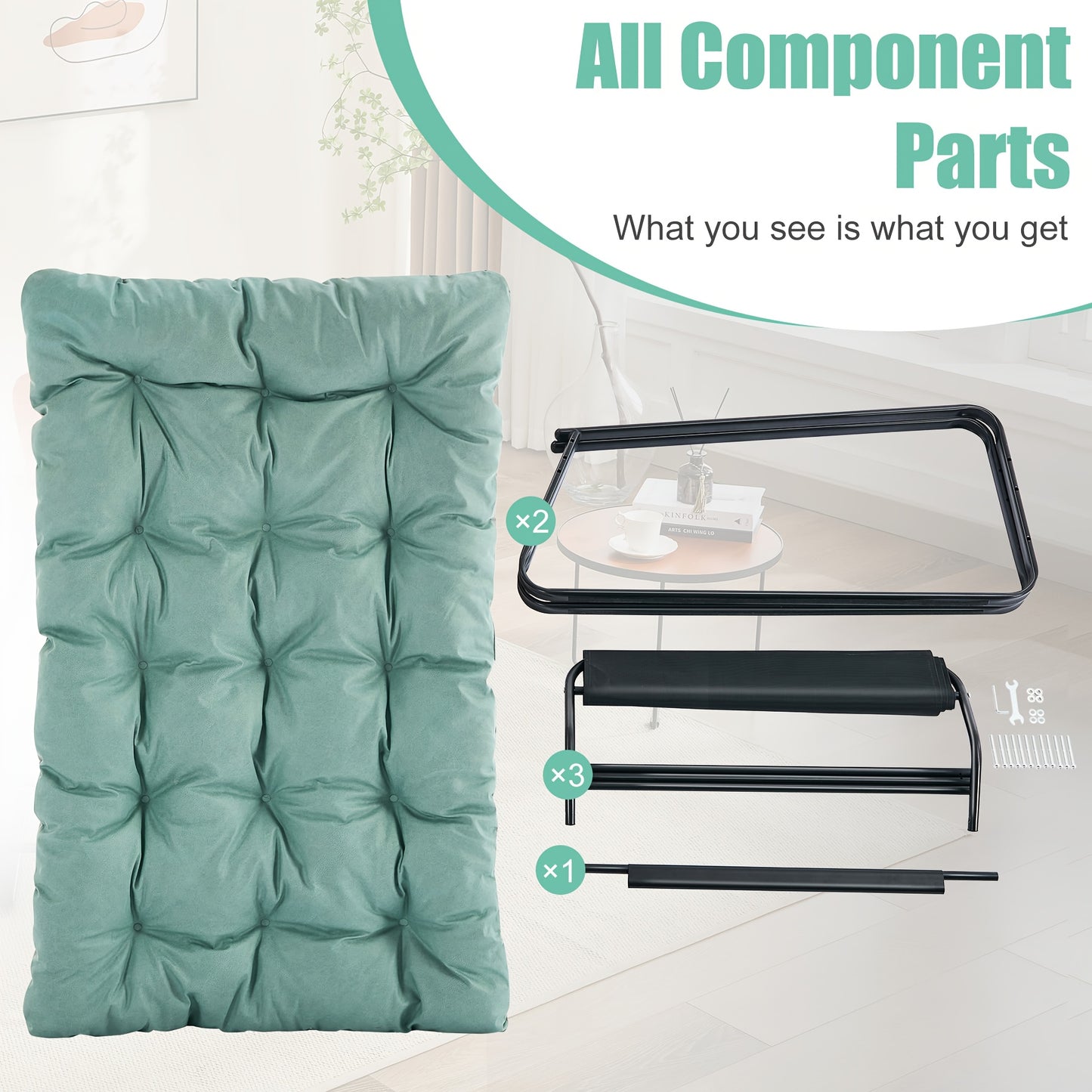 Fauteuil – Lounge Stoel – Relaxfauteuil – Leunstoel – Draaifauteuil – Ergonomische gebogen rugleuning – Zachte pluche zitting – Metalen frame – Handmatig verstelbaar – Blauwgrijs