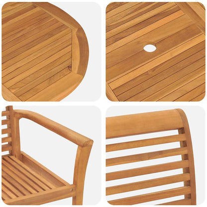 Tuinset – Dining Set – Bistroset – Loungeset – Tuinmeubelset – Massief Acaciahout – 7 Persoons – Weerbestendig – Ergonomisch Comfort