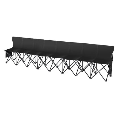 Campingbank – Inklapbare Sportbank – Outdoor Bankje – Klapstoel – Teambank – 8 Persoons – Lichtgewicht Met Rugleuning – Stevig 600D Oxford Polyester