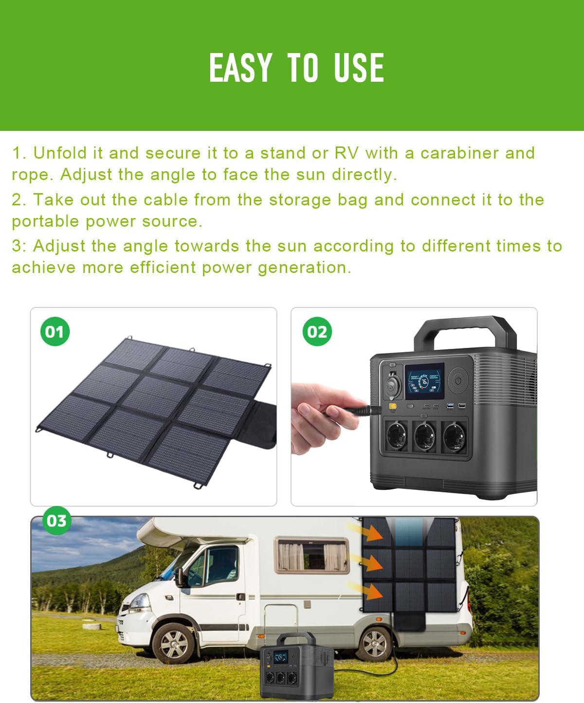 Opvouwbaar zonnepaneel 200 W, IP67, hoge efficiëntie 22%, draagbare zonne-oplader, zonnestroom, camping, outdoor