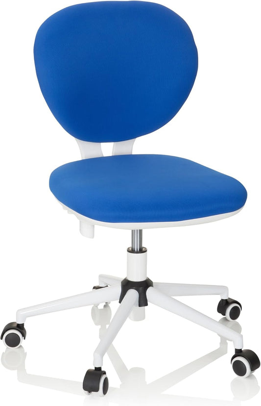 Kinderbureaustoel – Kinderstoel – Draaistoel – Kinderdraaistoel – Bureaustoel Kind – Verstelbare Rugleuning – Geremde Wieltjes – Blauw
