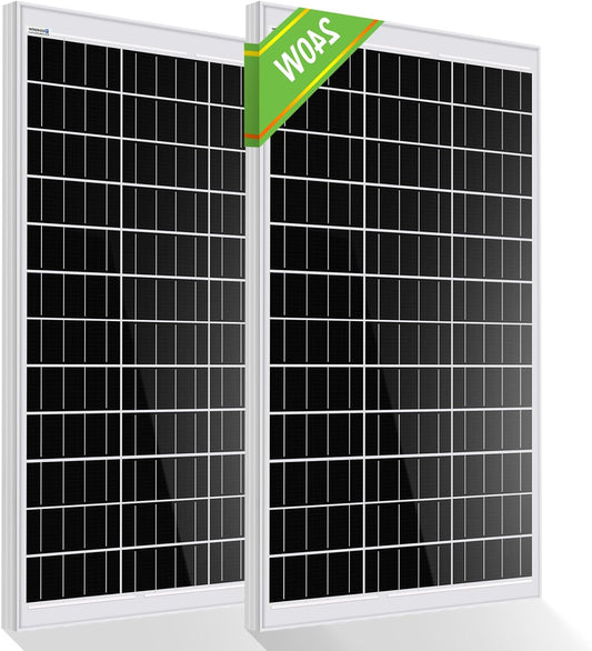 ECO-WORTHY Solar Panel, 240 W, 12 V, Monocrystalline 2 Pieces 120 W Solar Panel, Ideal for Charging 12 V Batteries, for Motorhome, Garden, RV, Boat and Roof of the House - QUORE