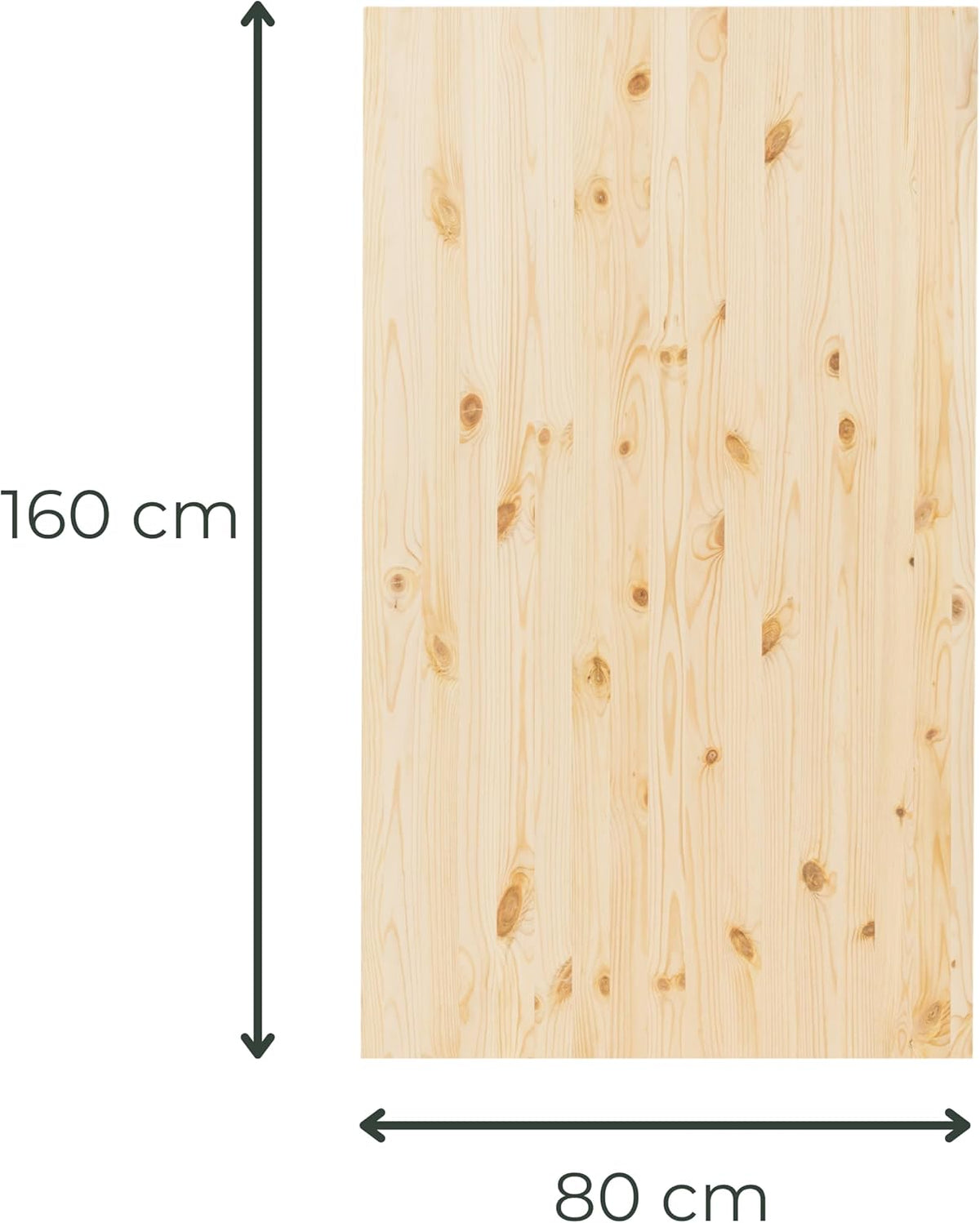 RIVERBANK Grenenhout werkblad | Stabiele werkoppervlak voor keukenwerkblad, werkbank, bureau en DIY-projecten | Massief houten plaat (grenenhout, 160x80x2 cm)