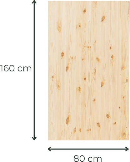 RIVERBANK Grenenhout werkblad | Stabiele werkoppervlak voor keukenwerkblad, werkbank, bureau en DIY-projecten | Massief houten plaat (grenenhout, 160x80x2 cm)