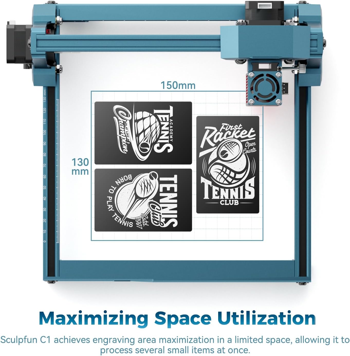 SCULPFUN C1 Mini Laser Engraver, 3W Portable Laser Engraving Machine with 0.04mm Ultra Fine Spot, Work for DIY Beginners,Plywood,Leather,Kraft Paper,Slate, Engraving Area 150 * 130mm