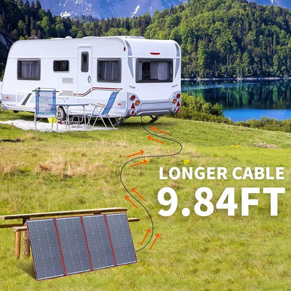 Draagbaar Zonnepaneel – Opvouwbaar Zonnelader – Mobiele Solar Charger – Outdoor Powerbank – Reis Zonne-Energie – 300W Vermogen – Inclusief 20A Laadcontroller Met LCD-Scherm