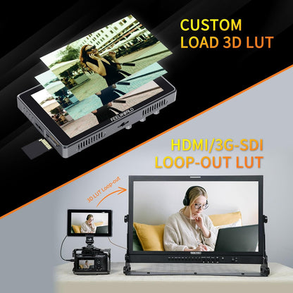 7 Inch Cameramonitor – Field Monitor – Monitorscherm – DSLR Monitor – Videomonitor – 1600 Nits Touchscreen – 12G-SDI HDMI 2.0 Cross Conversion