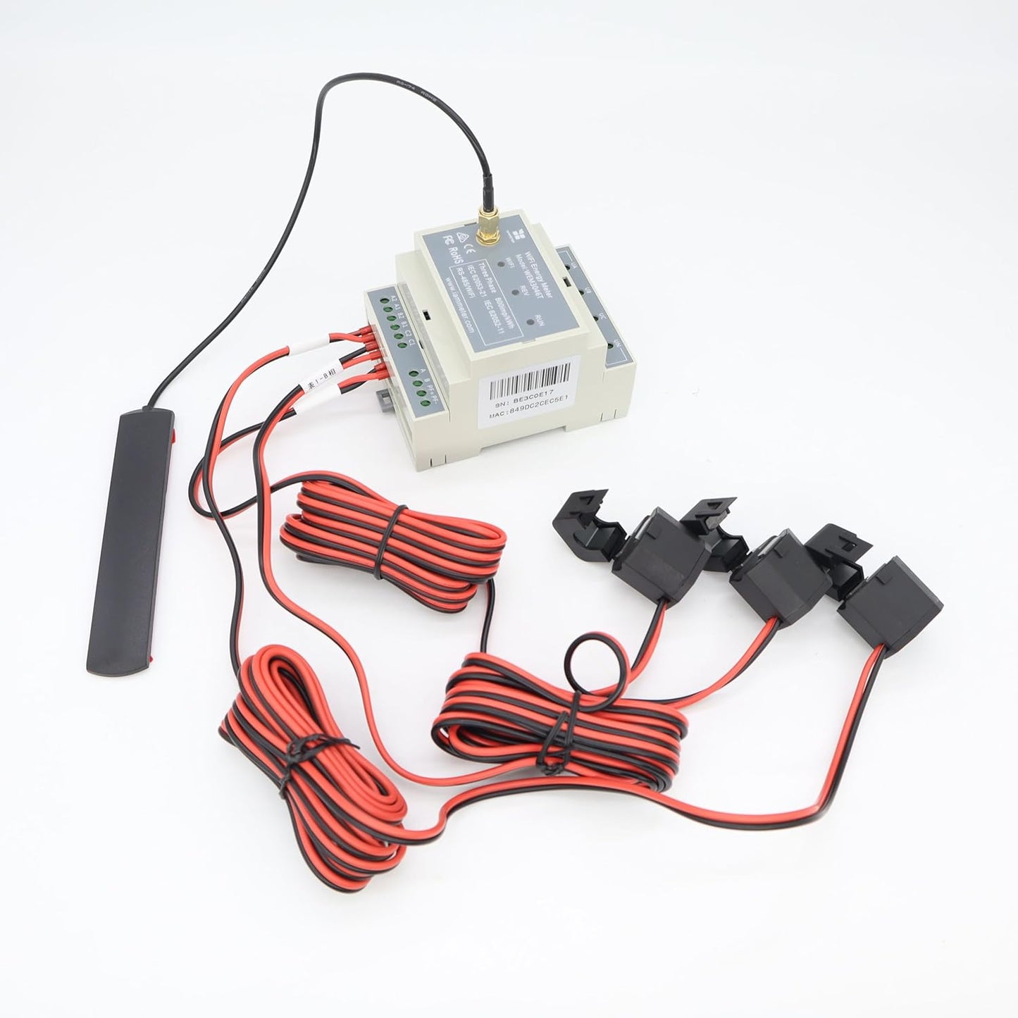 WEM3046-serie driefasige wifi-energiemeters, DIN-rail, industriële/commerciële stroombewaking, ondersteunt cloud/app, Modbus TCP/RTU, thuisassistent (WEM3046TE)