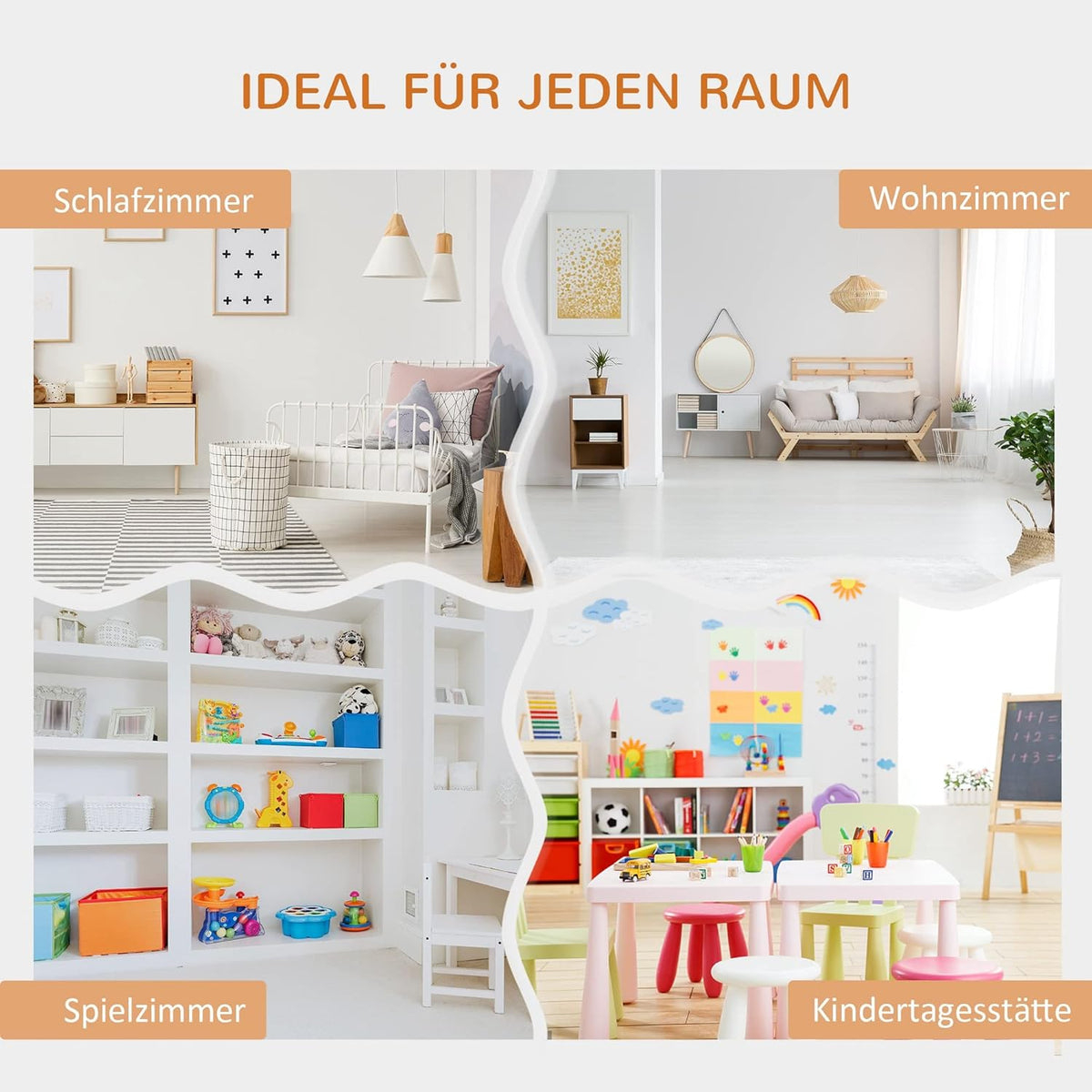 HOMCOM Children's Shelf Bookshelf with Stool Children's Bench with 6 Compartments Seat Box with 3 Cushions Toy Box from 3 Years Foam White + Grey 103 x 30 x 60 cm - QUORE