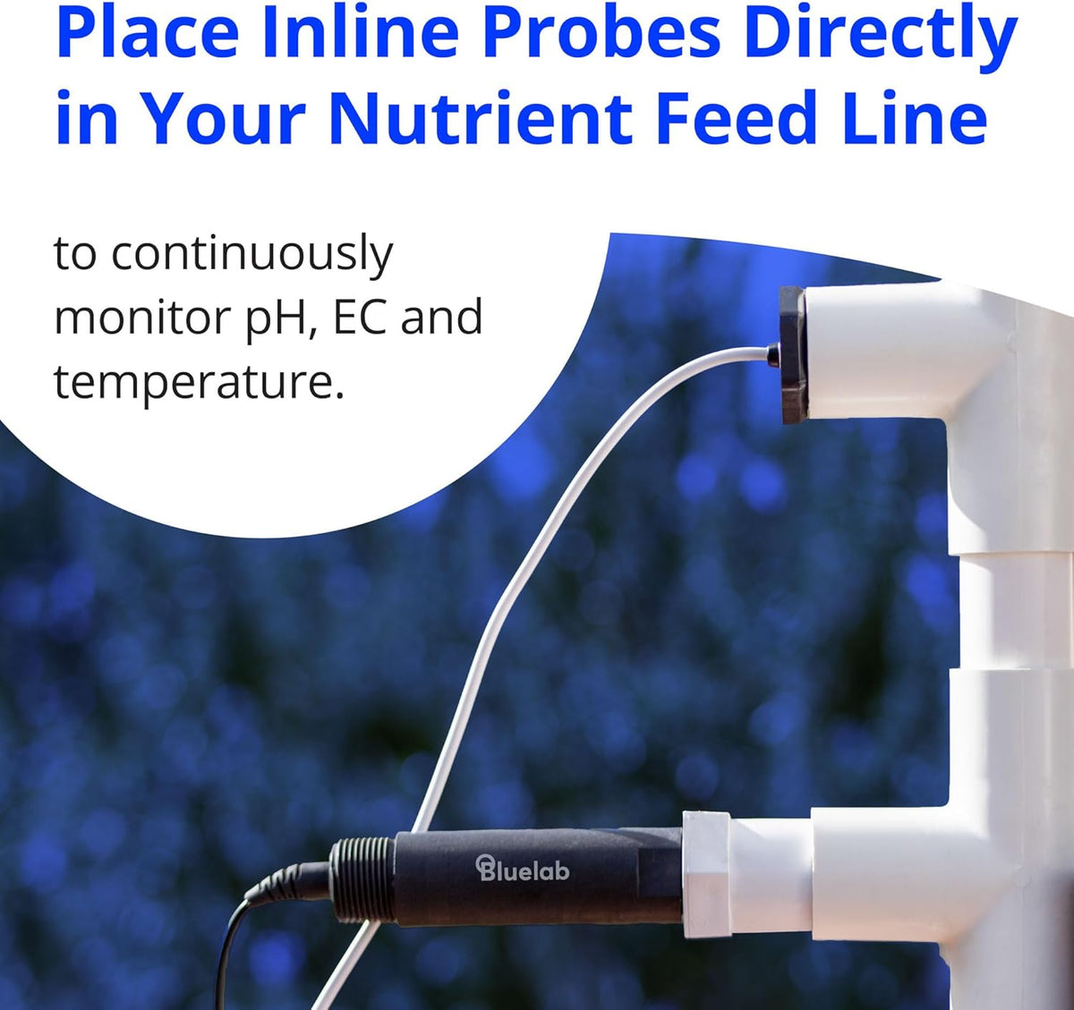 bluelab Guardian Monitor inline wifi voor real-time metingen van pH, temperatuur en geleiding (TDS/PPM) in water met kalibratie, 3-1 digitale voedingsstofmeter voor inline doseersystemen