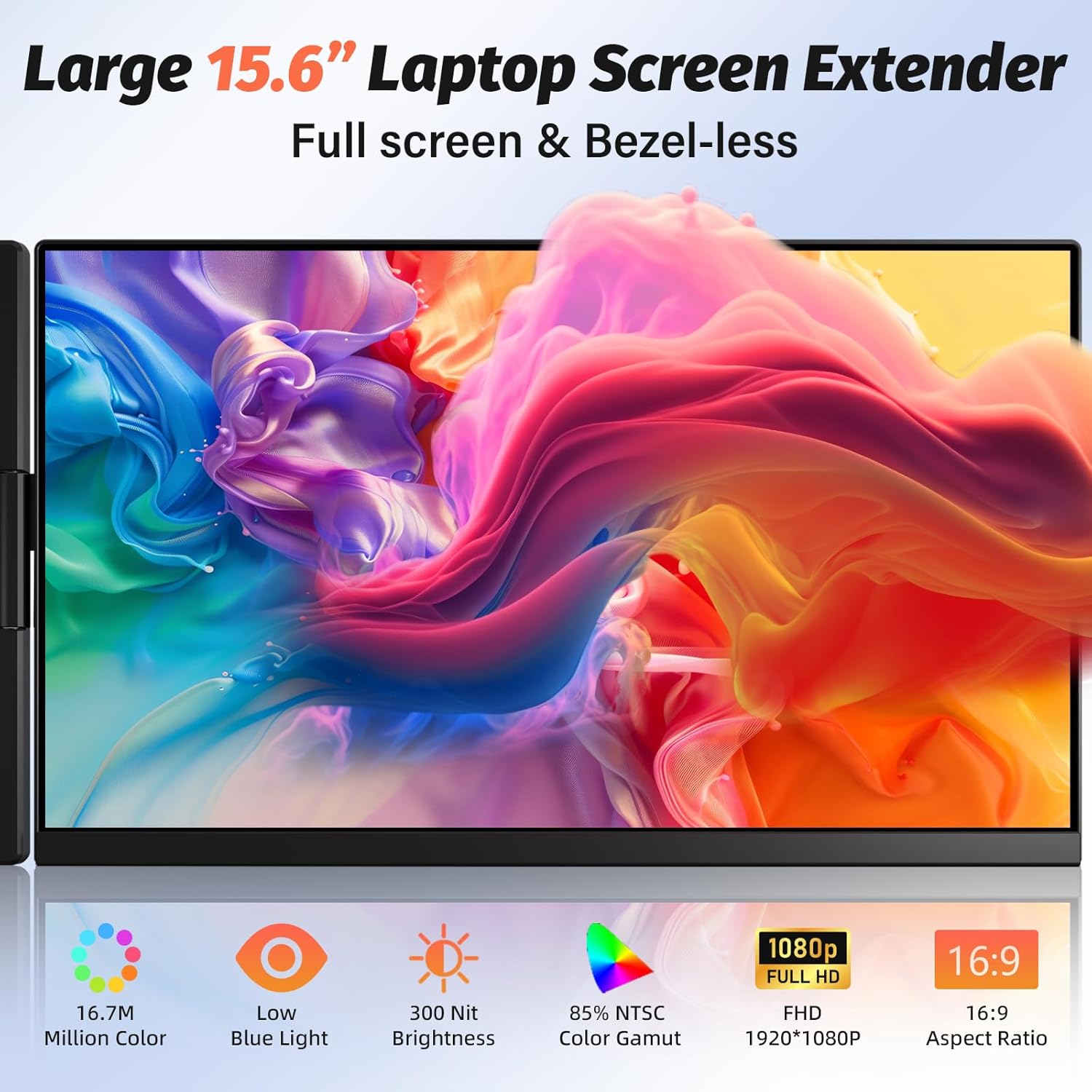 Dual Screen Laptop 15.6 inch FHD 1080P IPS Display Extension Laptop Monitor Extra Display for 13.3-17 inch Laptop Compatible with Windows MacBook Chrome - QUORE