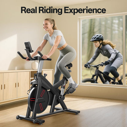 PASYOU Hometrainer, Indoor Spinning Bikes Voor Thuisgebruik, Hometrainer met Magnetische Weerstand, Spinning Bikes met LCD-scherm en Tablethouder, Fitnessfiets van 136kg/300lb