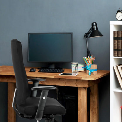 HJH OFFICE 608500 professionele bureaudraaistoel PRO-TEC 300 stof zwart bureaustoel ergonomisch, hoge rugleuning, verstelbare armleuning