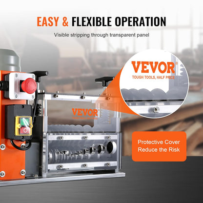 VEVOR Cable Stripper Machine, Electric, 1.5-32 mm, Cable Peeling Machine, 750 W, 30 m Per Minute, Speed, Stripping Plier, 65 m Spring Steel, Blade Ideal for Stripping Copper Wire