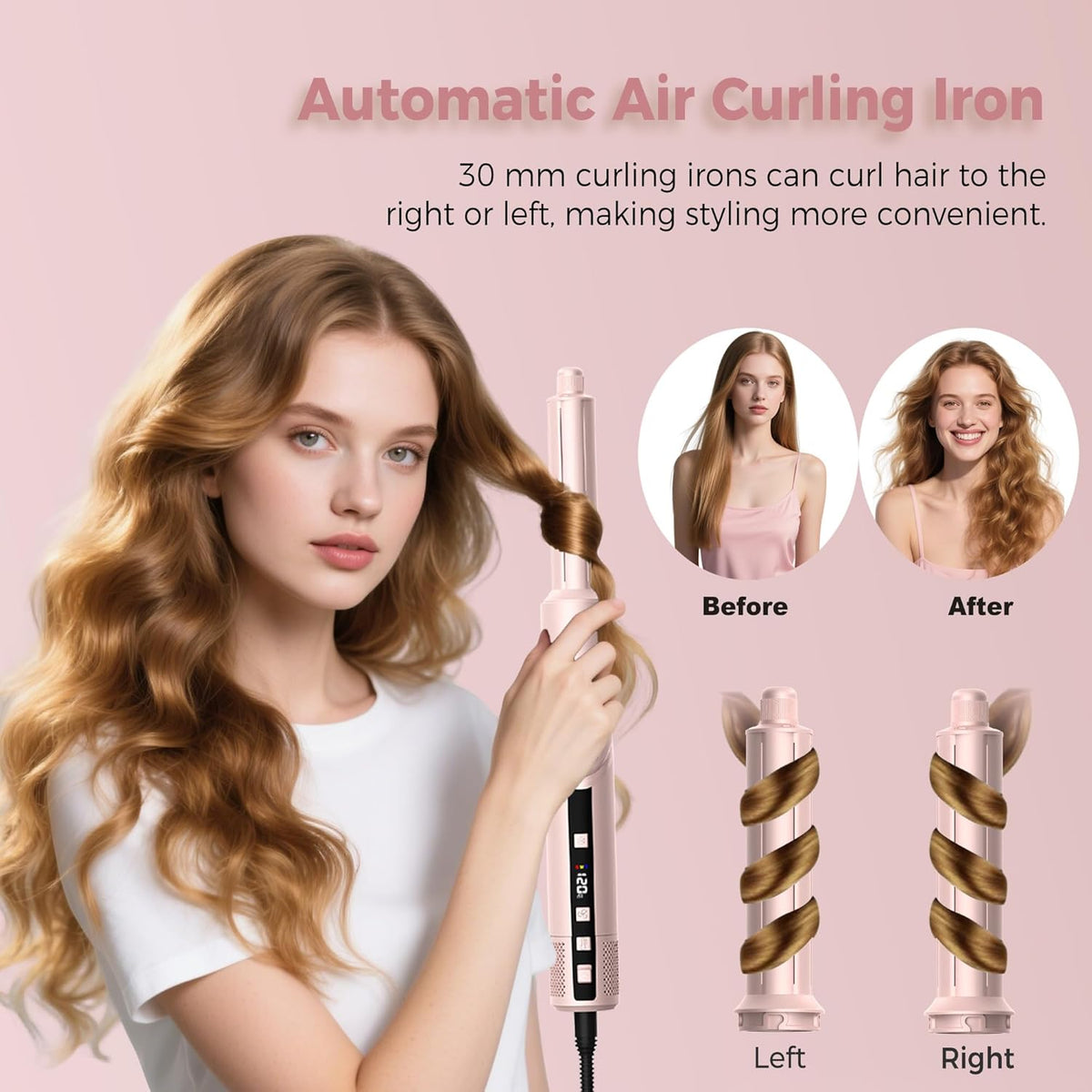 Pro Air Styler 8-in-1 haarstyler set, 1400 W, airbrush-haarstyler met 110.000 omw/min föhn met diffuser, ronde borstelföhn, krultang, auto-wrap, stijltang, voor styling, volumize, krullen en