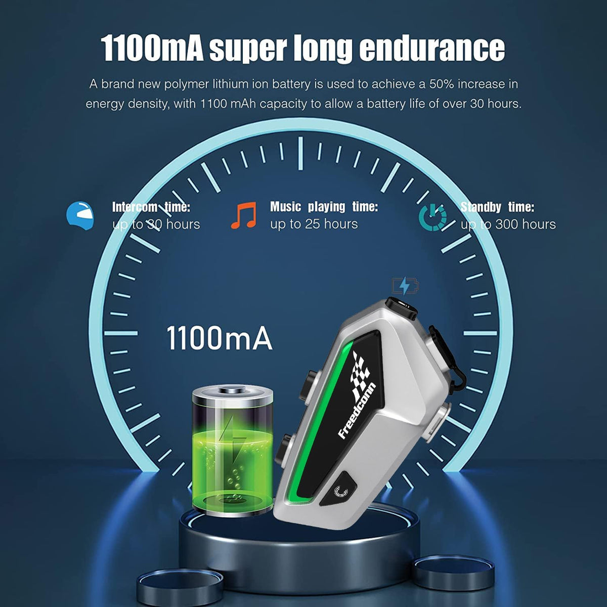 FreedConn FX Motorfiets Bluetooth Headset met Muziek Delen, 2 stks FX 10 Riders 1500m Groep Helm Bluetooth Intercom met Ruisonderdrukking/FM Radio, /Universele Koppeling/Zilver Ultradunne Body