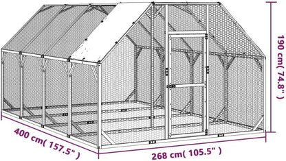 vidaXL Chicken coop 268x400x190cm impregnated solid pine wood - QUORE