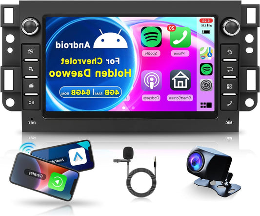 4G+64G Wireless CarPlay Android 13 Car Radio 2 Din for Chevrolet Aveo Captiva Epica Holden Daewoo Pontiac 7 inch Car Radio with Android Car GPS Navigation WiFi Mirror Link Bluetooth FM/RDS/EQ - QUORE
