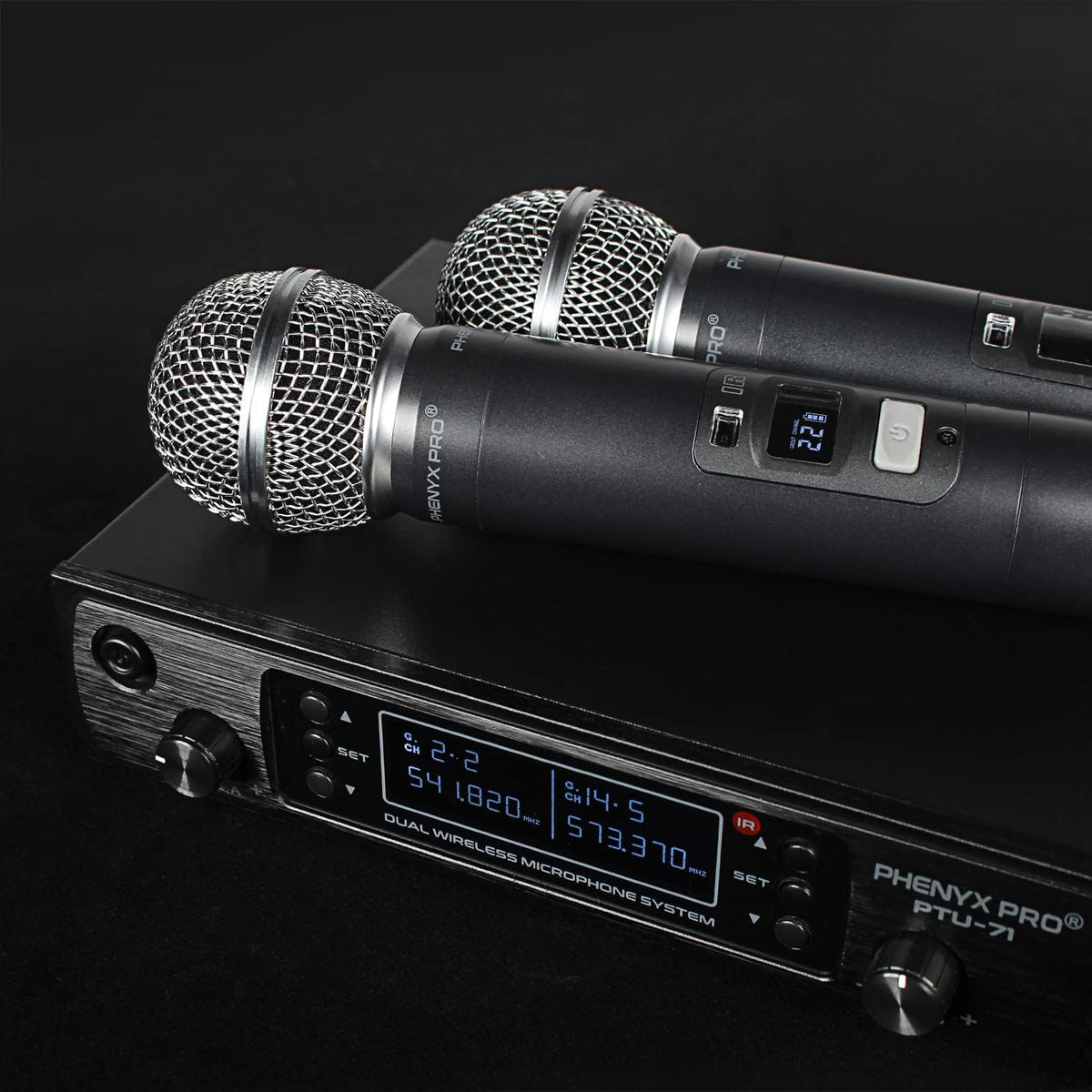 Draadloos Microfoonsysteem – Draadloze Microfoonset – Karaoke Microfoonset – Handmicrofoonset – UHF Microfoonset – 2 Handmicrofoons – Automatische Kanaalscan – Bereik Tot 100 Meter