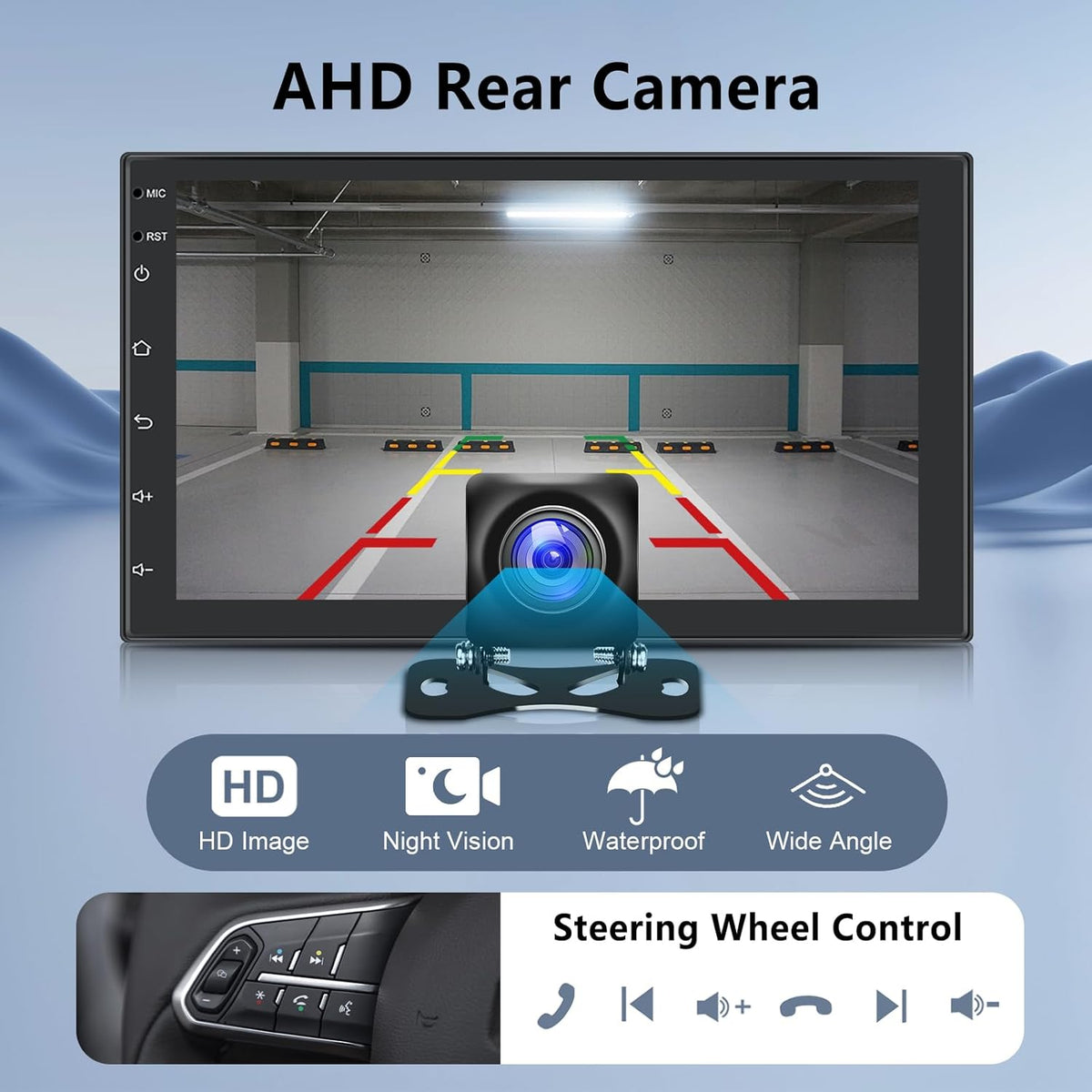 【8 Cores 6+128G】 Hodozzy Carplay Android Autoradio 2 Din met GPS 7 Inch Touchscreen, Bluetooth Autoradio met Android Auto/DSP/WiFi/RDS/FM/USB + Achteruitrijcamera