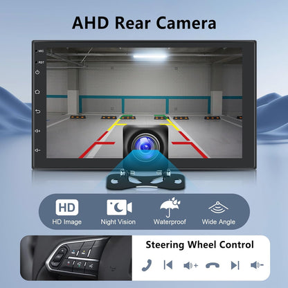 【8 Cores 6+128G】 Hodozzy Carplay Android Autoradio 2 Din met GPS 7 Inch Touchscreen, Bluetooth Autoradio met Android Auto/DSP/WiFi/RDS/FM/USB + Achteruitrijcamera