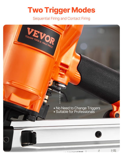 VEVOR Table nail, compressed air nail machine for round head frame, complete from 50 to 90 mm, 21 degrees, double relaxation mode and depth adjustment without tools