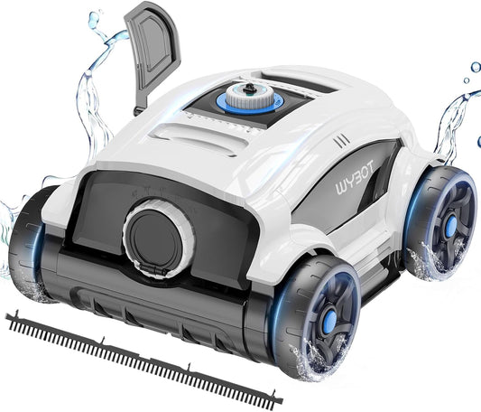 <font dir="auto" style="vertical-align: inherit;"><font dir="auto" style="vertical-align: inherit;">        WYBOT Pool robot with battery for 130 minutes of operation, powerful pool cleaner with dual drive motors, fast water drainage, pool vacuum for abov