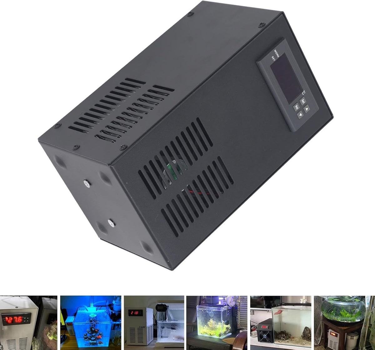 Aquarium waterkoeler – Aquariumkoeler – Waterchiller – Waterkoelsysteem – Koelmachine – 70W – Voor Zoetwater En Zoutwater – Voor Aquaria Tot 20 Liter