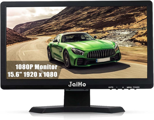 JaiHo Monitor, 39,6 cm (15,6 inch), 1080p, led-display (1920 x 1080), FHD 1080p, 60Hz, ingebouwde luidspreker, voor pc, CCTV, beveiligingscamera, zwart