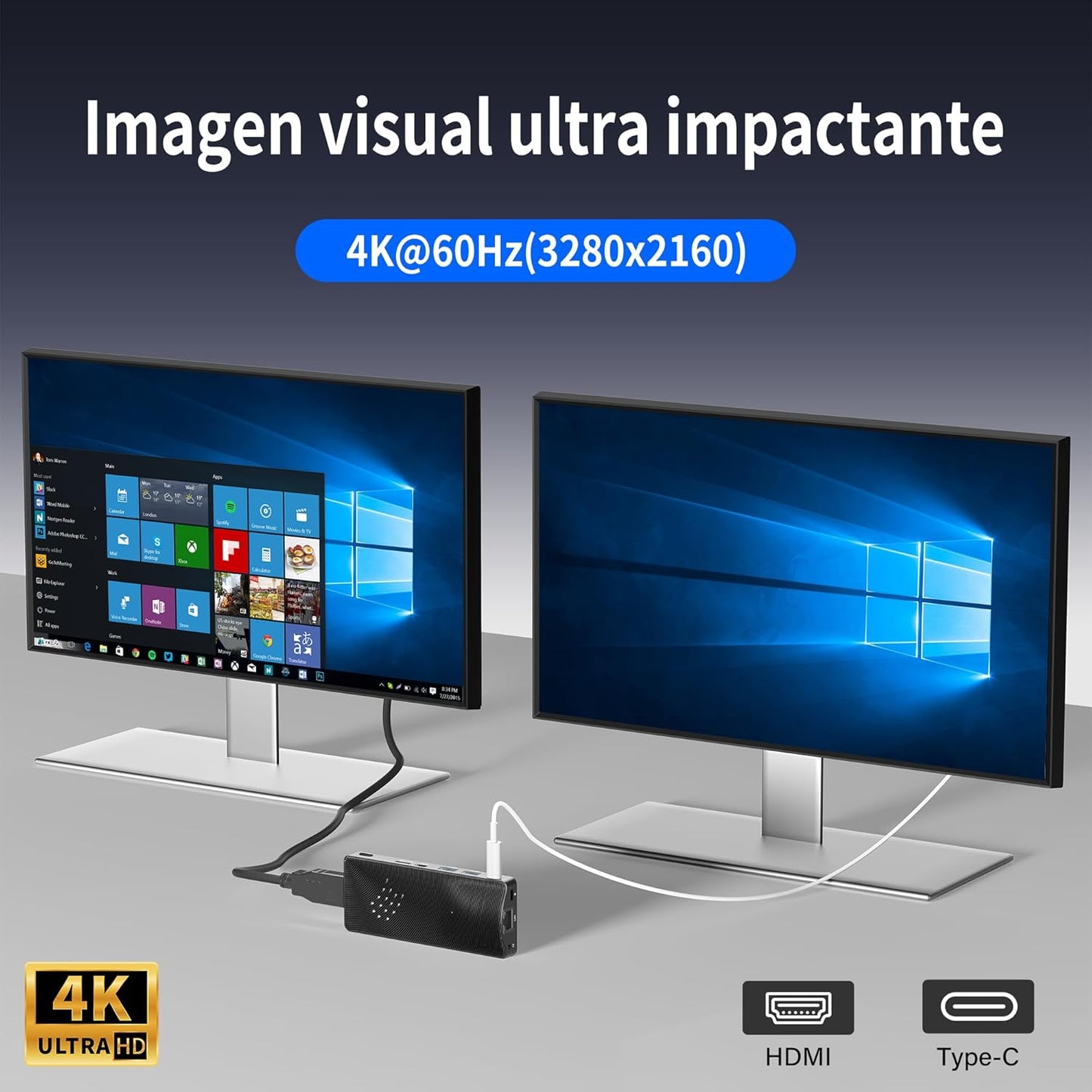 Mini PC Stick Win 10, HEIGAOLAPC Fanless Mini Computer, Pentium N4200 4GB 64GB eMMC (1.1 GHz), USB3.0 X 2, RJ45 Gigabit Ethernet 4K 60Hz, WiFi BT 5.0, HDMI 2.0