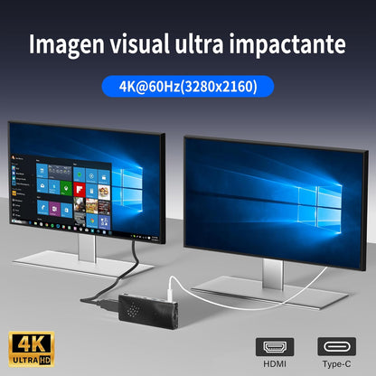 Mini PC Stick Win 10, HEIGAOLAPC Fanless Mini Computer, Pentium N4200 4GB 64GB eMMC (1.1 GHz), USB3.0 X 2, RJ45 Gigabit Ethernet 4K 60Hz, WiFi BT 5.0, HDMI 2.0