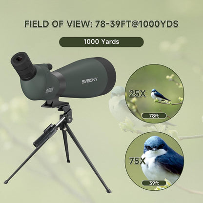 Spotting Scope – Verrekijker – Zoomkijker – Observatiekijker – Veldkijker – 25-75x Vergroting – 100mm Lens met HD BAK4 FMC Coating