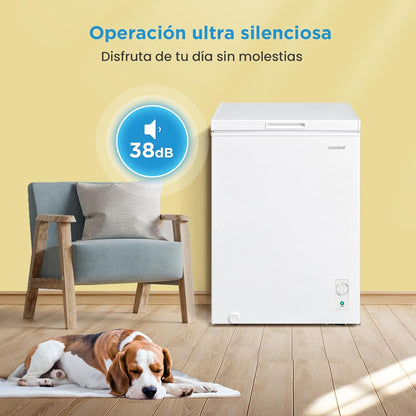 COMFEE RCC102WH2EU(E) Vrijstaande vrieskast, 99 l, om te zetten in vriezer, inverter, 4 sterren, geschikt voor de garage, wit [energieklasse E]