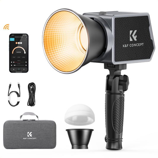 Videolamp – COB Videolamp – Fotolamp – Cameralamp – LED Videolicht – 60W Bi-Color 2700K-6500K – Ingebouwde 4500mAh Accu – 12 Lichteffecten