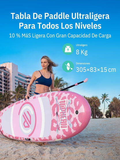 Niphean SUP Board met Stabiele Vin en Duurzame, Stand up Paddle Board Accessoires, 305cm Paddle Board voor Volwassenen & Jeugd, Ideaal voor Beginners, Veelzijdige Yoga