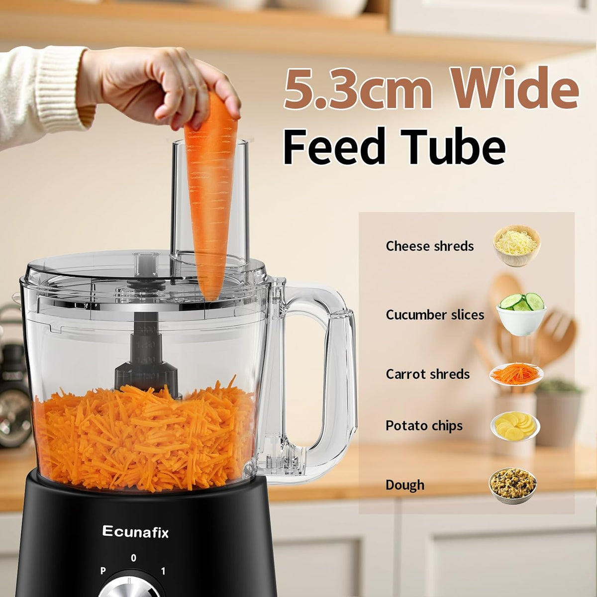 Keukenmachine en hakmolen, 1500 W, 2,5 l, keukenmixer met 2 l mixer, 200 ml koffiemolen voor citruspers, ijscrematie, malen, hakken, hakken, snijden en bereiden van pasta