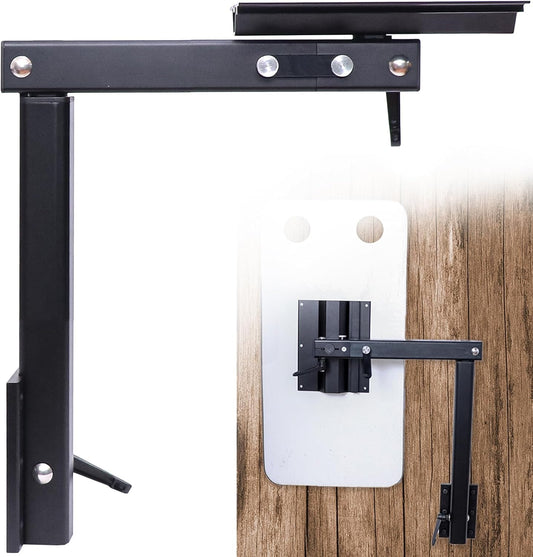 Opvouwbare aluminium tafel met draaibare poten, geschikt voor campers, jachten, caravans en RV's. (Zwart) - QUORE