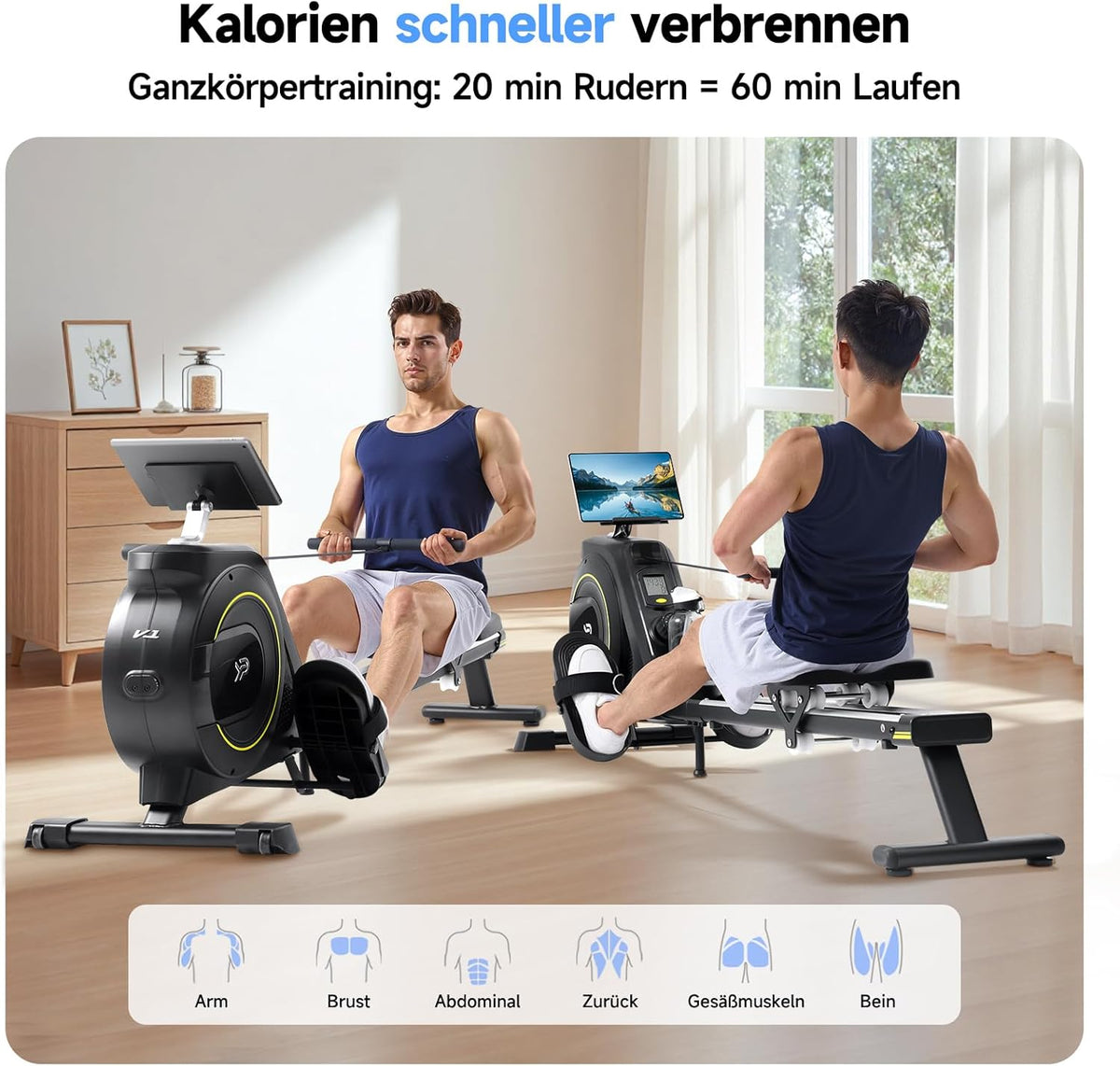 Magnetische Roeitrainer – Roeimachine – Fitnessapparaat – Hometrainer – Trainer – Stil en Krachtig – 16 Weerstandsniveaus – Opvouwbaar Met LCD-Display